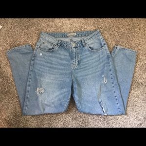 Denim Co. Distressed Mom Jeans